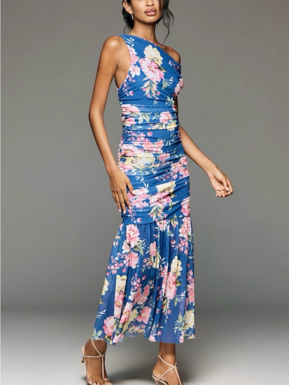 New Anthropology Ruched Sleeveless Maxi Dress NWT